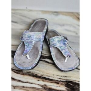Alegria PG Lite Iridescent Watercolor Thong Sandals‎ Blue Purple Green Womens 39